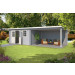  Outdoor Life Products | Tuinhuis met Overkapping Aida 760 x 275 | Gecoat | Platinum Grey-Wit 210408-01